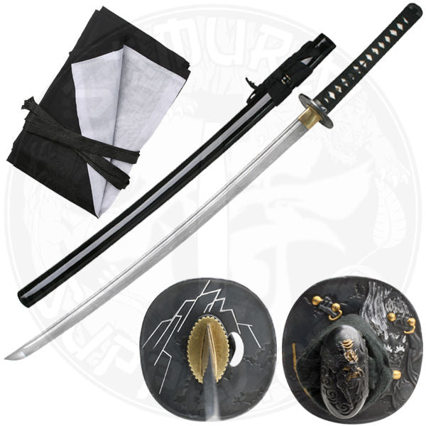 Bushido Raijin Folded Katana Sword - Black