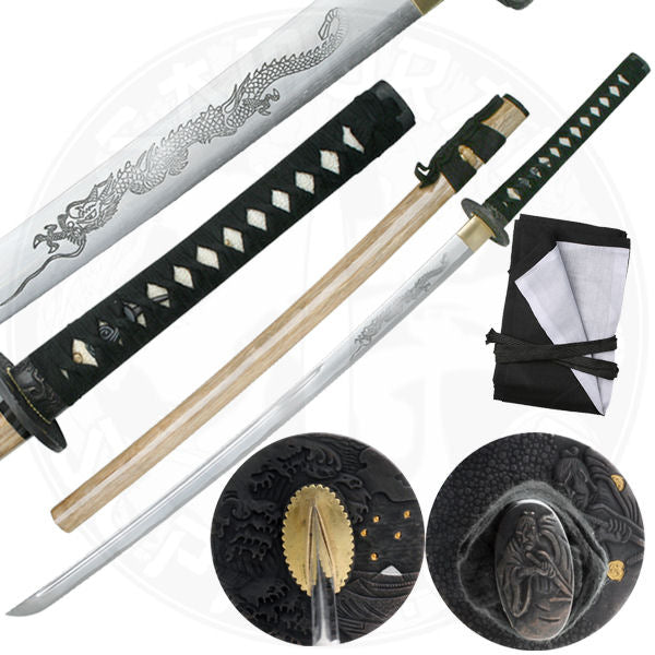 Bushido Tatsu Katana Sword - Natural Wood