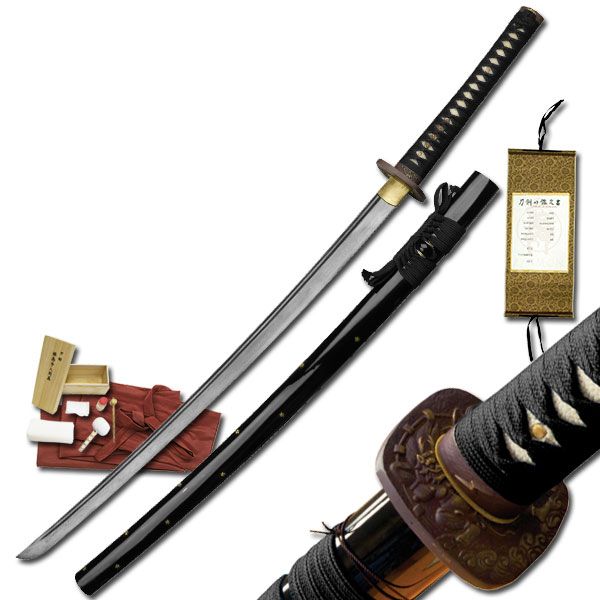 Ryumon Black Sakura Folded Katana Sword