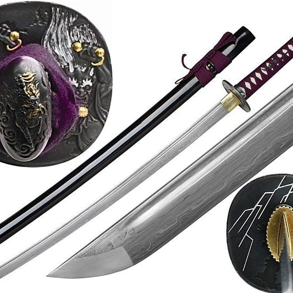 Bushido Raijin Folded Katana Sword - Purple