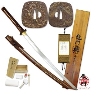 Ryumon Golden Sakura Folded Katana Sword